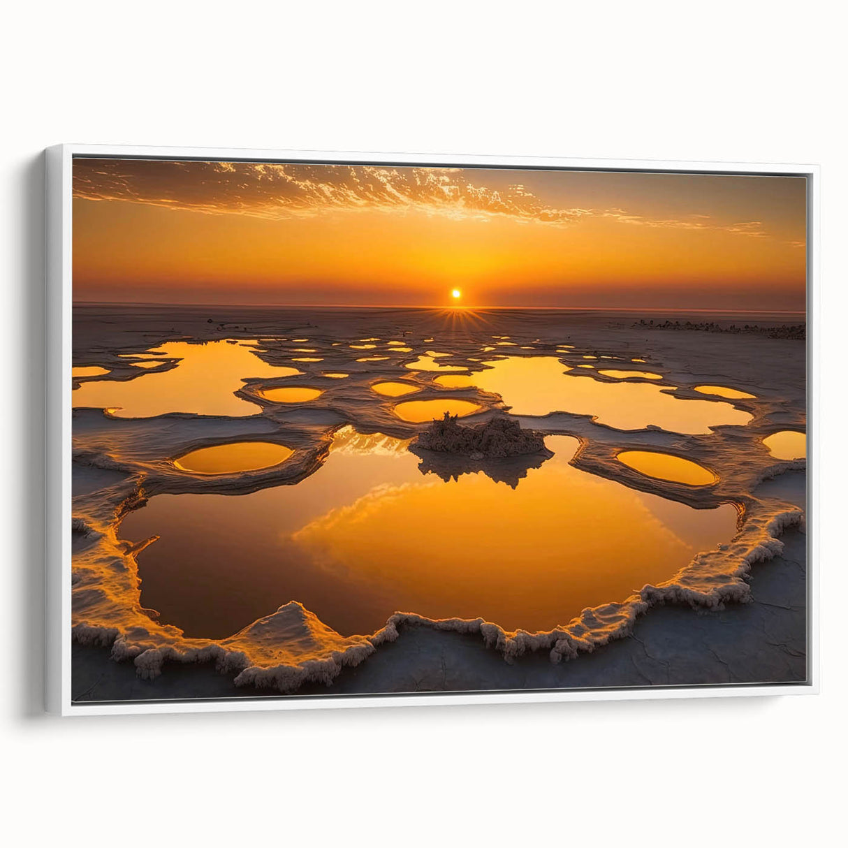 Framed canvas depicting an Ethiopian landscape in muted earth tones, ideal for bedroom wall art.