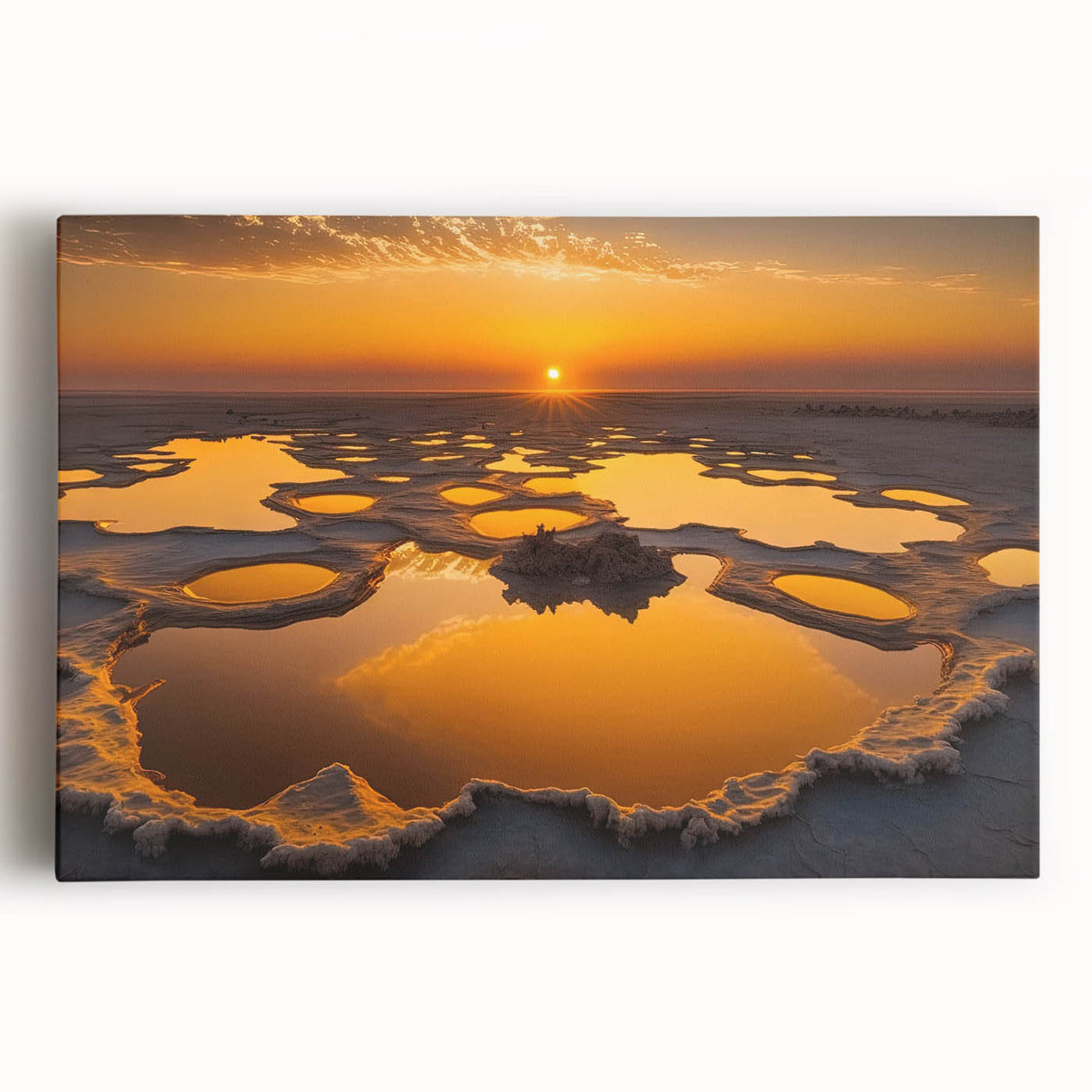 Large black and white stretched canvas depicting Ethiopian scenery, suitable for kitchen wall art.