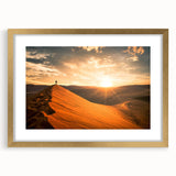Abstract art print depicting a Namibian landscape in muted earth tones on a framed canvas, suitable for dining room decor.