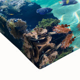 Large art of a Seychelles landscape in black and white on stretched canvas, ideal for bedroom wall decor.