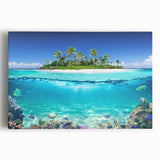 Black and white photo of Seychelles scenery on stretched canvas, ideal for kitchen wall art or bedroom ambiance.