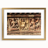 Extra large abstract art print of a textured scenery in Bangladesh, with gold frame and mat, ideal for living room decor.