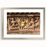 Textured abstract art print depicting a serene Bangladesh landscape in muted earth tones, framed in silver.