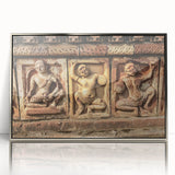 Mid-century modernist art featuring a serene Bangladesh landscape in muted earth tones on a framed acrylic print.