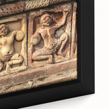 Extra large framed canvas featuring a textured, colorful art scene of a Bangladesh landscape, ideal for living room decor.