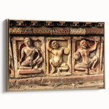 Framed canvas featuring a serene Bangladesh landscape in muted gold and black tones, ideal for bedroom wall art.