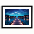 Extra large abstract art print featuring a colorful, textured depiction of Maldivian scenery on a framed black mat.