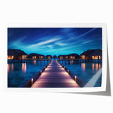 Extra large rolled print of a serene Maldivian beach scene, ideal for art wall dining room.