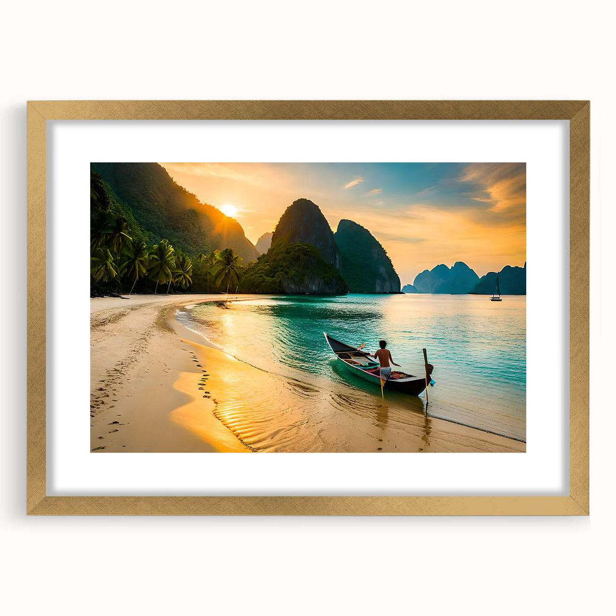 Extra large wall art depicting an abstract scenery in the Philippines, with textured brush strokes in earthy tones.