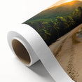Art Deco poster of a Philippine landscape on rolled canvas, featuring pastel shades, ideal for nursery wall art.