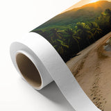 Art Deco poster of a Philippine landscape on rolled canvas, featuring pastel shades, ideal for nursery wall art.