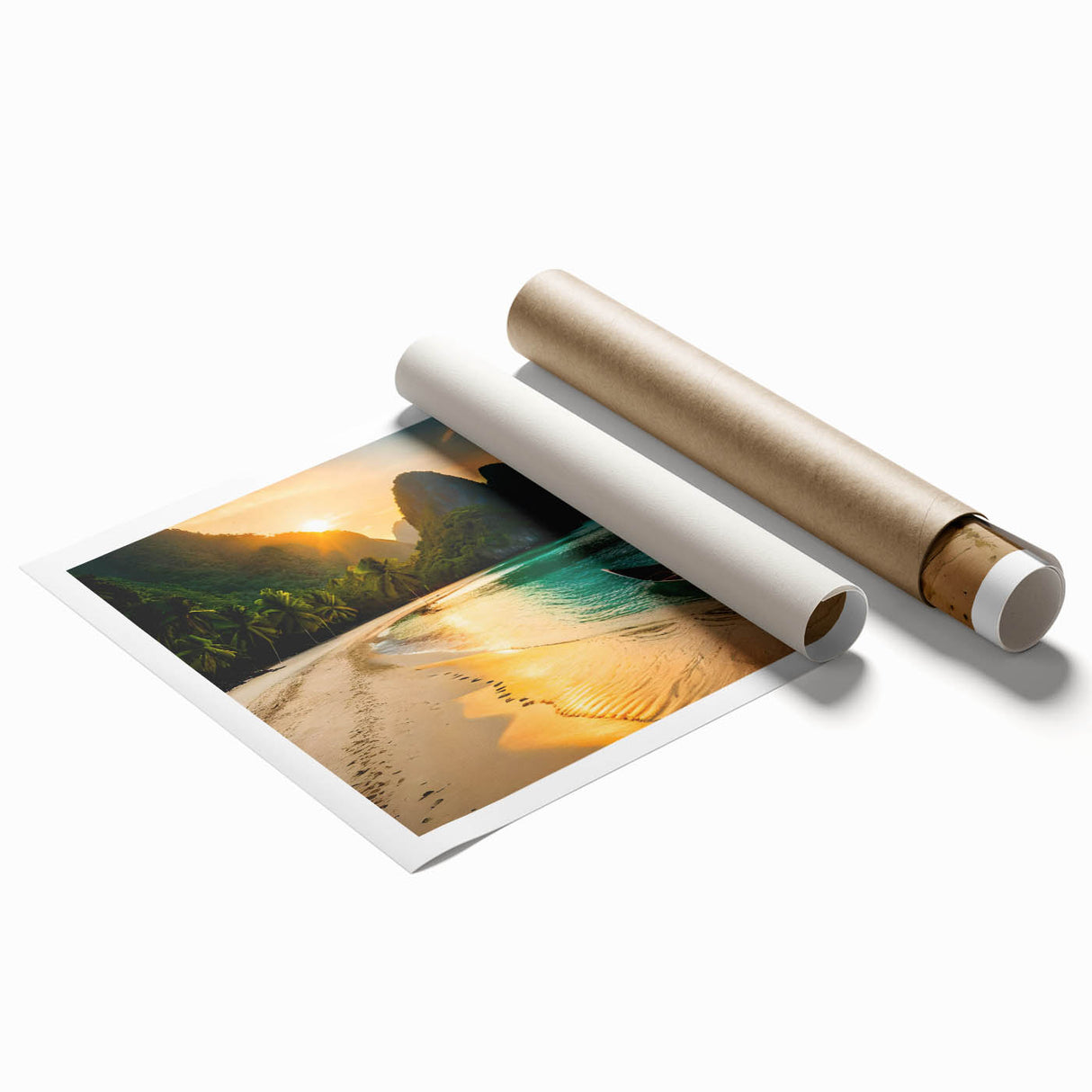 Extra large rolled print featuring a serene Philippine landscape with lush greenery and subtle floral elements.