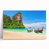 Black and white stretched canvas of a serene Thai landscape, ideal for kitchen wall art or bedroom ambiance.