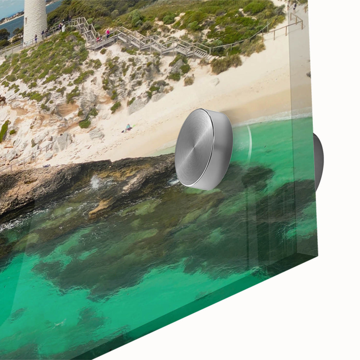 Large abstract wall art of Perth scenery in muted earth tones on acrylic glass, ideal for dining room ambiance.
