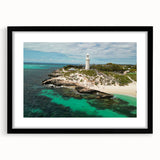 Extra large abstract art print of Perth scenery in vibrant colors on a black framed canvas, suited for living room decor.