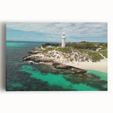 Black and white stretched canvas featuring a panoramic view of Perth, Australia, ideal for kitchen wall art.