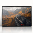Large abstract wall art depicting Yukon scenery in muted earth tones on a framed acrylic.