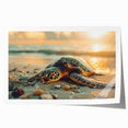 Extra large rolled print of a Caribbean landscape in vibrant greens and blues, ideal for dining room wall art.