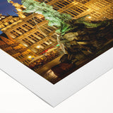 Art deco poster of a European scenery in Belgium, featuring soft pastel shades on rolled canvas.