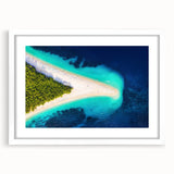 Textured abstract art print of a European Croatia scenery in muted earth tones, framed with a white mat.