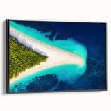 Black and white framed canvas of a Croatian landscape, ideal for bedroom wall art in a vintage poster style.