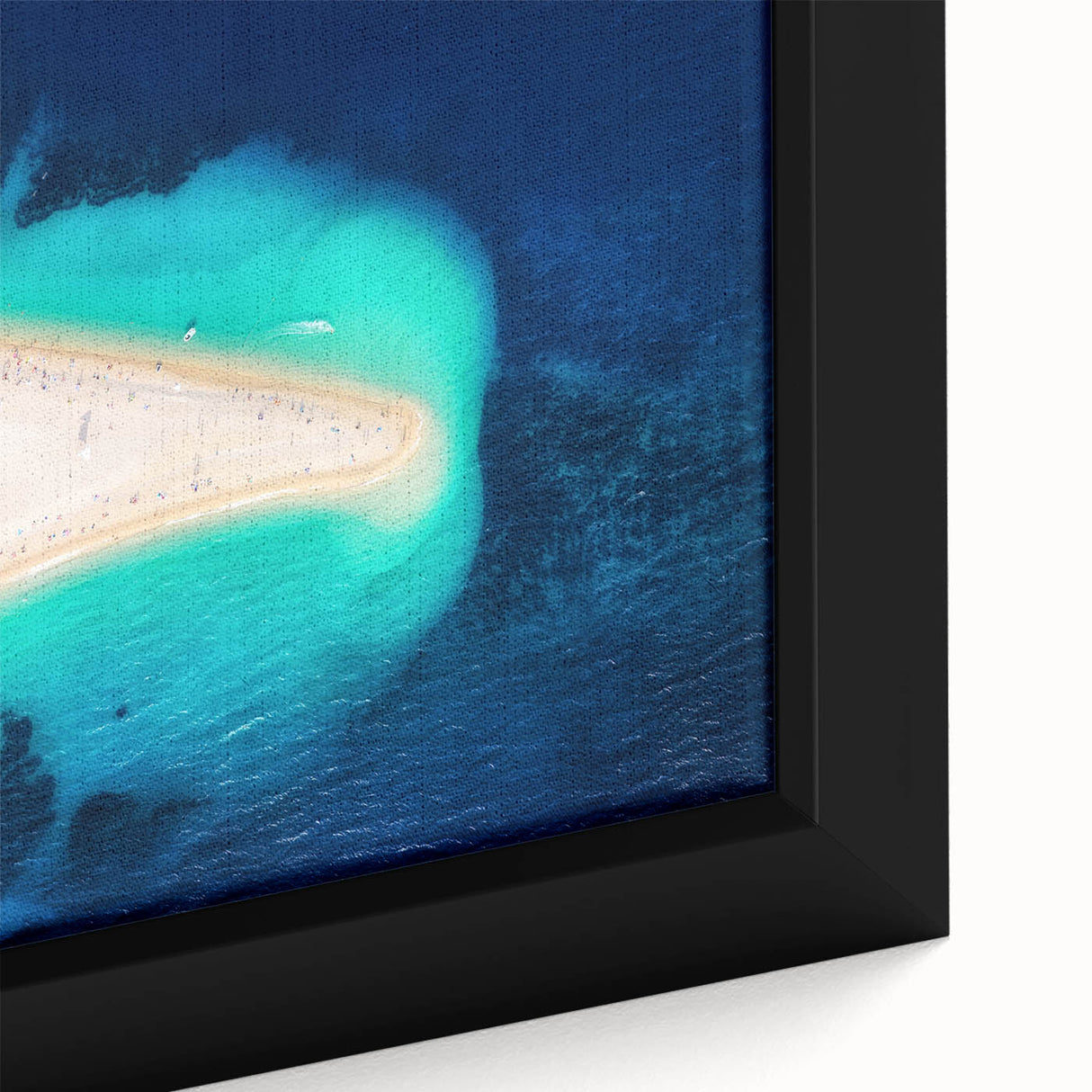 Black wall art depicting a textured European Croatian landscape on a framed canvas, ideal for living room decor.