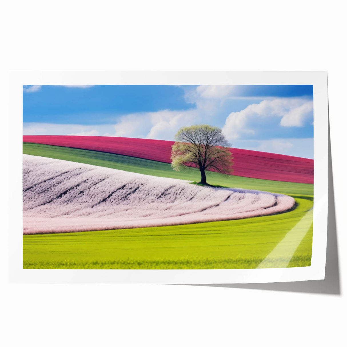 Rolled print of a Czech Republic landscape with vibrant green and blue tones, ideal for art wall dining room.