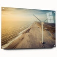 Acrylic print of a serene Danish landscape in soft blues and greens, ideal for bedroom or dining room art.
