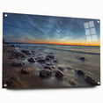 Acrylic print of a European scenery with soft pastel shades, ideal for dining room decor.