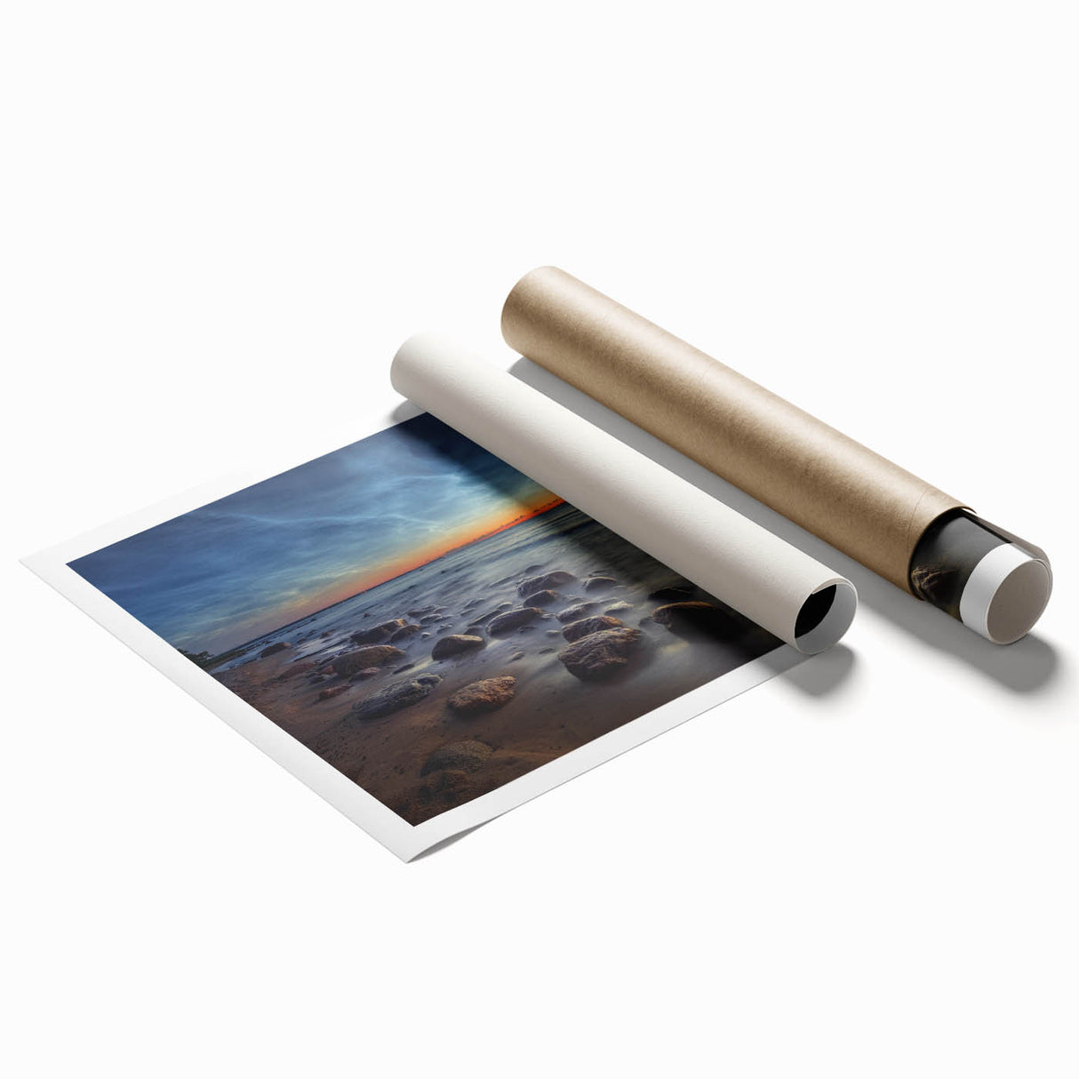 Extra large rolled print featuring a scenic Estonian landscape with vibrant green and blue tones.