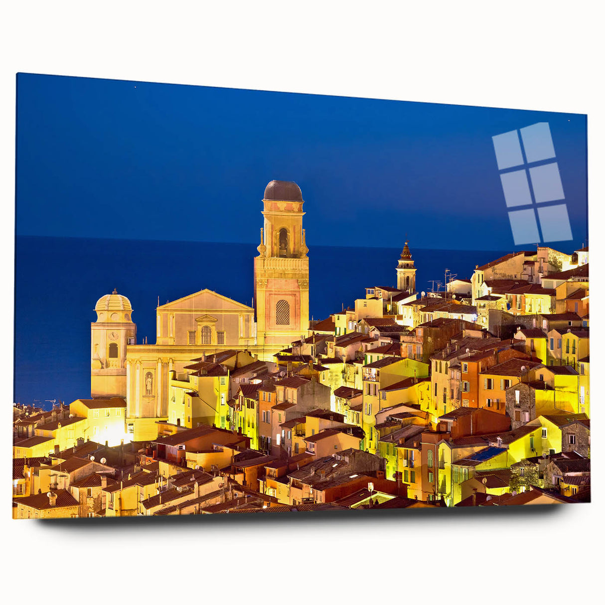 Large abstract wall art of Provence, France in muted earth tones, printed on acrylic glass.