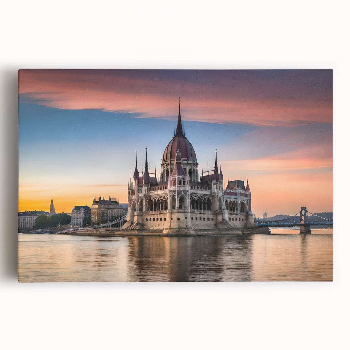 Black and white stretched canvas featuring a detailed European cityscape, ideal for kitchen wall art or bedroom ambiance.