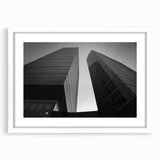 Textured abstract art print of a European scenery in muted earth tones, framed with a white mat, ideal for bedroom art.