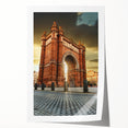 Scenic Barcelona landscape on a rolled canvas print featuring soft pastel colors, ideal for art wall dining room placement.