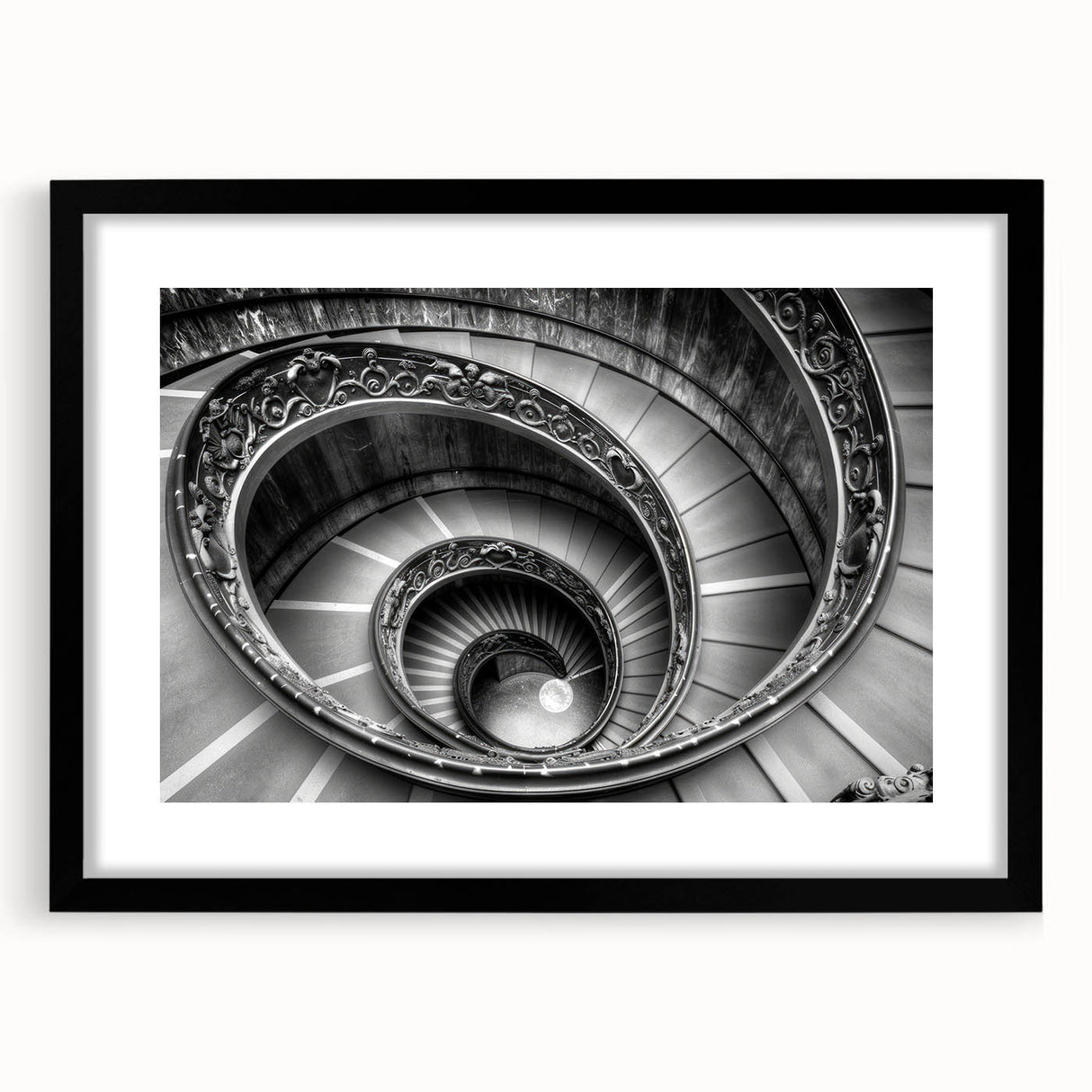 Colorful abstract art print of Vatican scenery in a black frame, perfect for living room decor.
