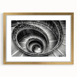 Extra large abstract art print of the Vatican scenery in muted earth tones, framed in gold, ideal for living room decor.