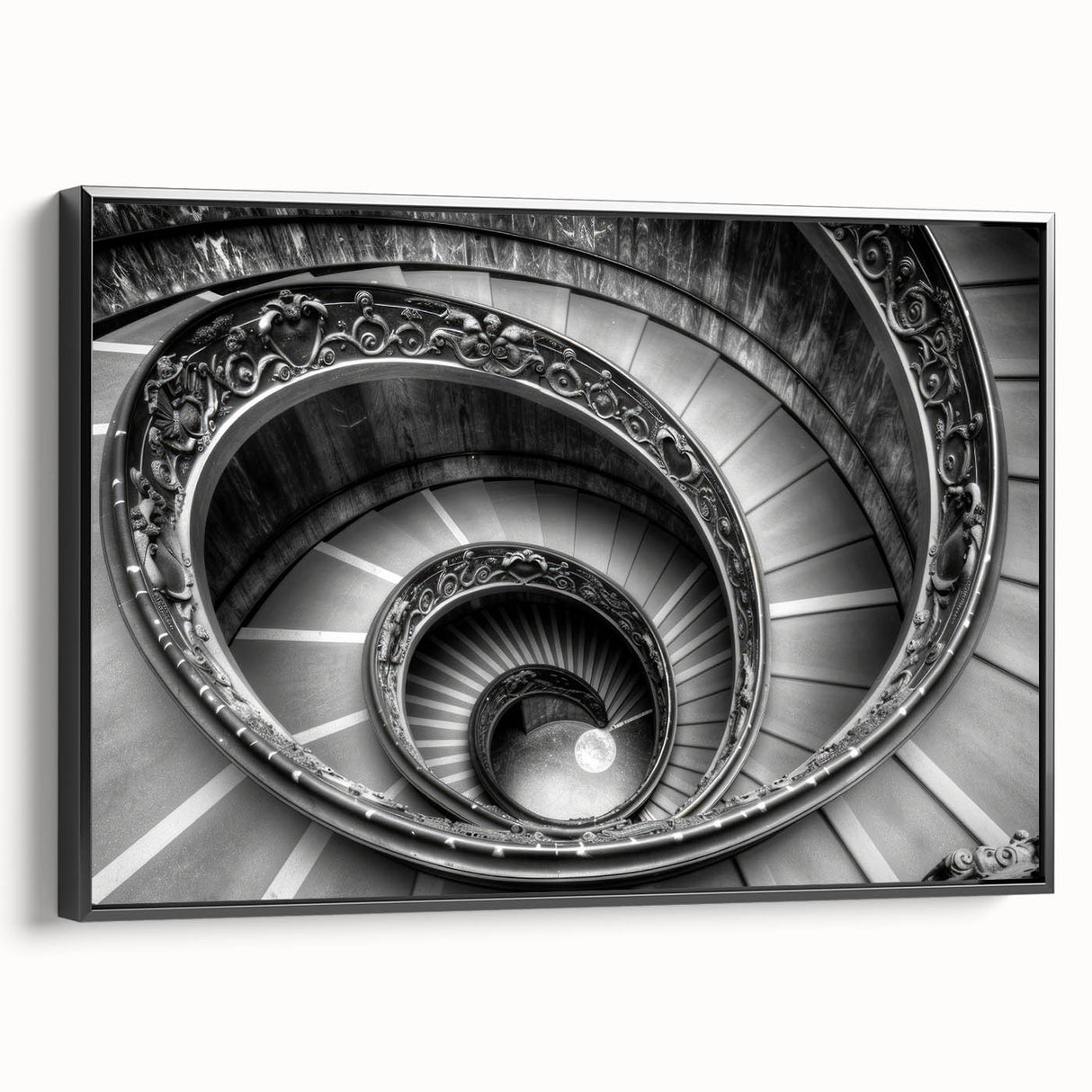 Black and white framed canvas of the Vatican landscape, ideal for bedroom wall art in a vintage poster style.