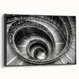 Black and white framed canvas of the Vatican landscape, ideal for bedroom wall art in a vintage poster style.