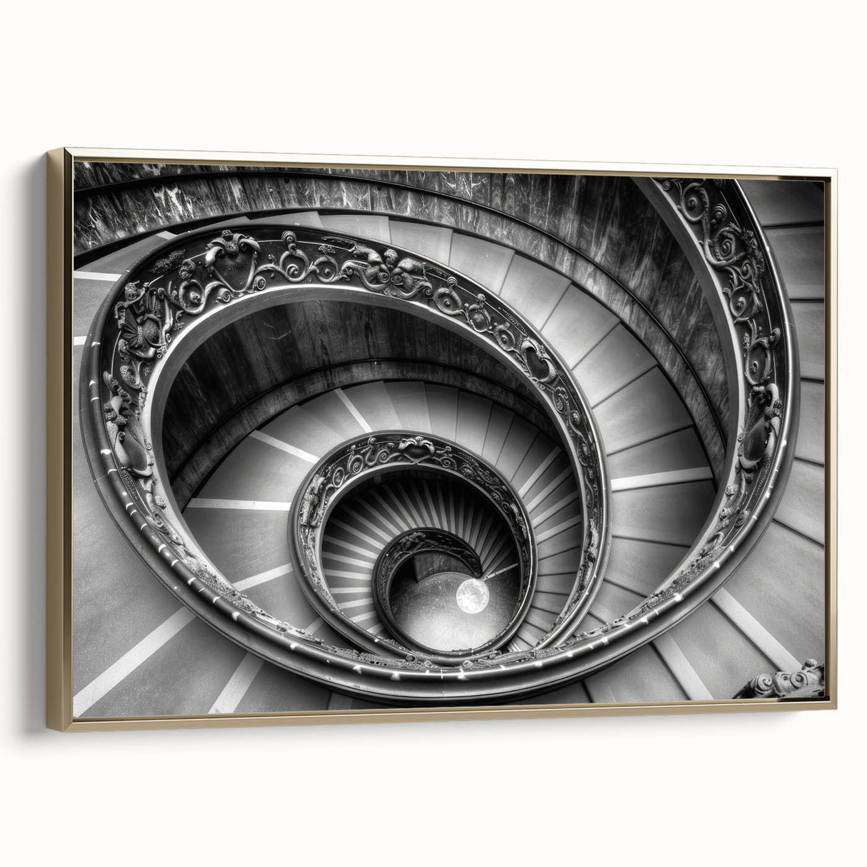 Framed canvas of a vintage-style landscape painting depicting the Vatican, with muted gold and black tones.