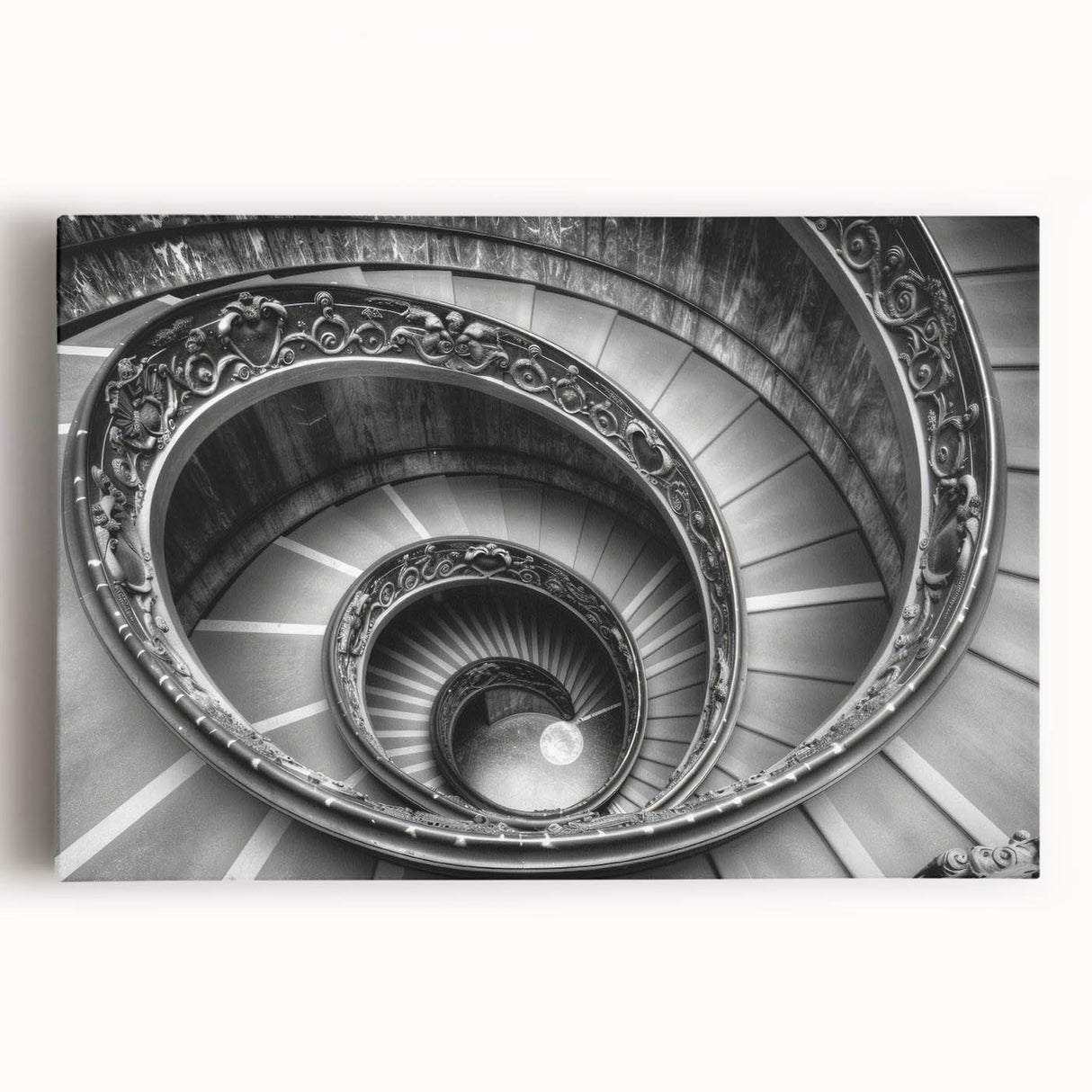 Large black and white stretched canvas of the Vatican scenery, ideal for kitchen wall art.