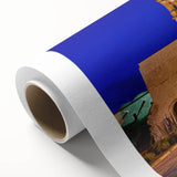 Art deco poster of Oaxaca scenery in pastel shades on rolled canvas, ideal for nursery wall art.