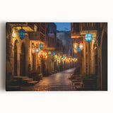 Black and white stretched canvas of Dubai skyline, ideal for kitchen wall art.