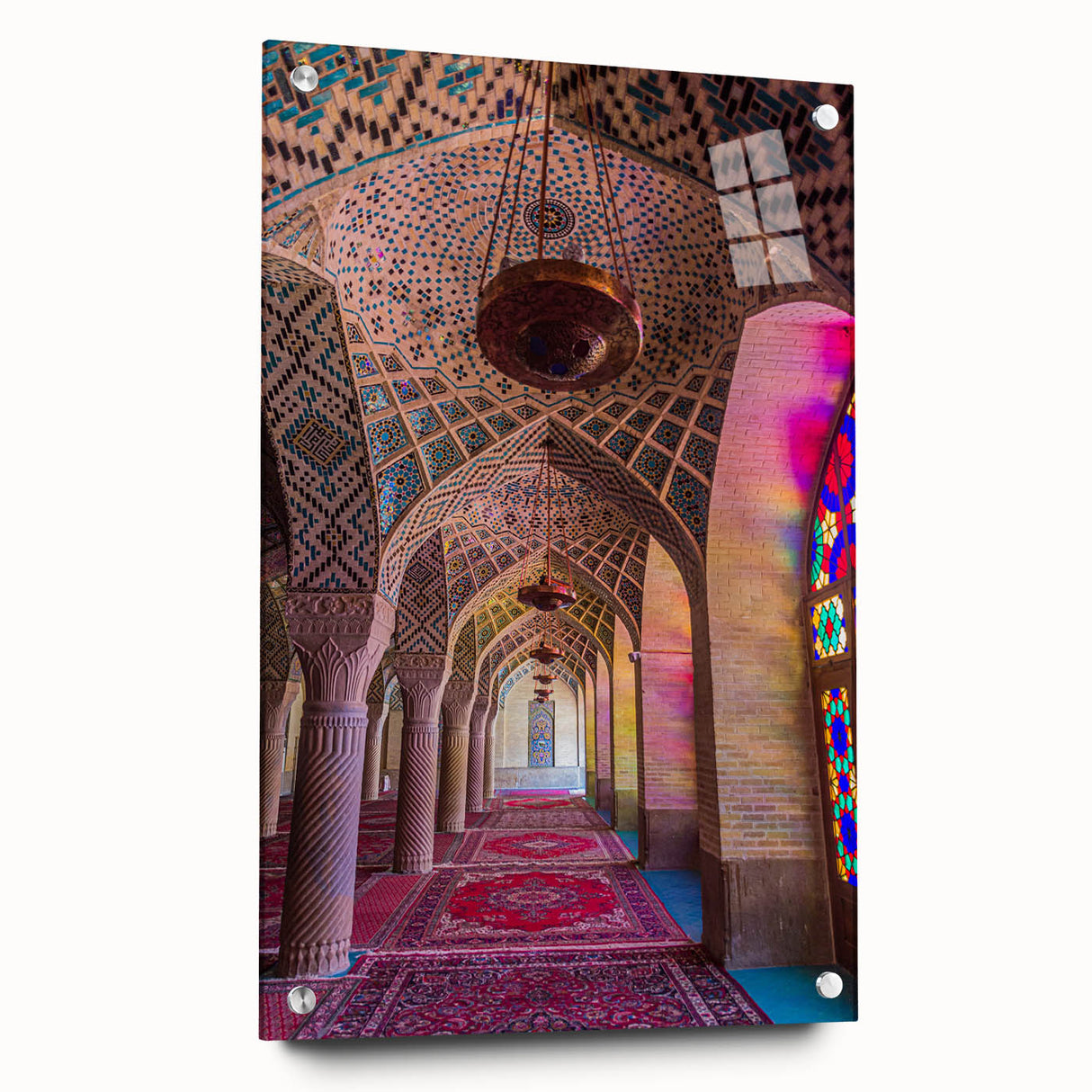 Acrylic glass print of a Middle Eastern scenery in Iran, showcasing earthy tones, ideal for bedroom or dining room decor.