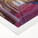 Art deco poster featuring a scenic view of Iran with muted earth tones on rolled canvas, suitable for dining room decor.