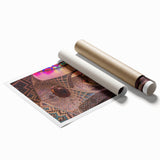 Extra large rolled print depicting a floral scene in muted earth tones, suitable for bathroom or living room decor.