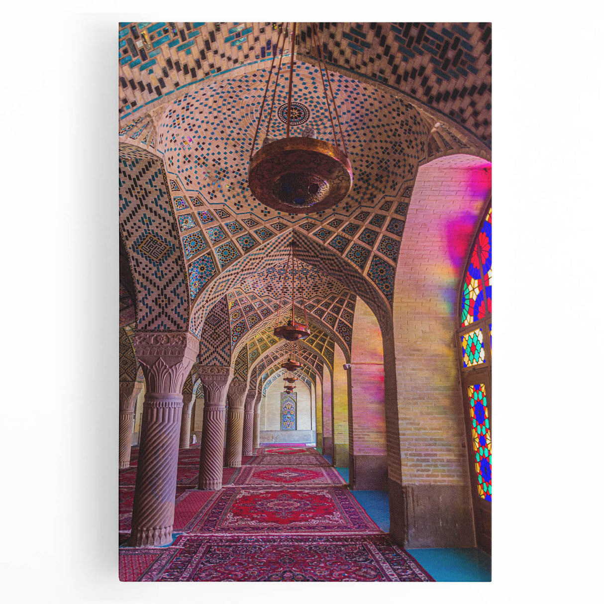 Black and white stretched canvas of a Middle Eastern scenery, ideal for kitchen art.