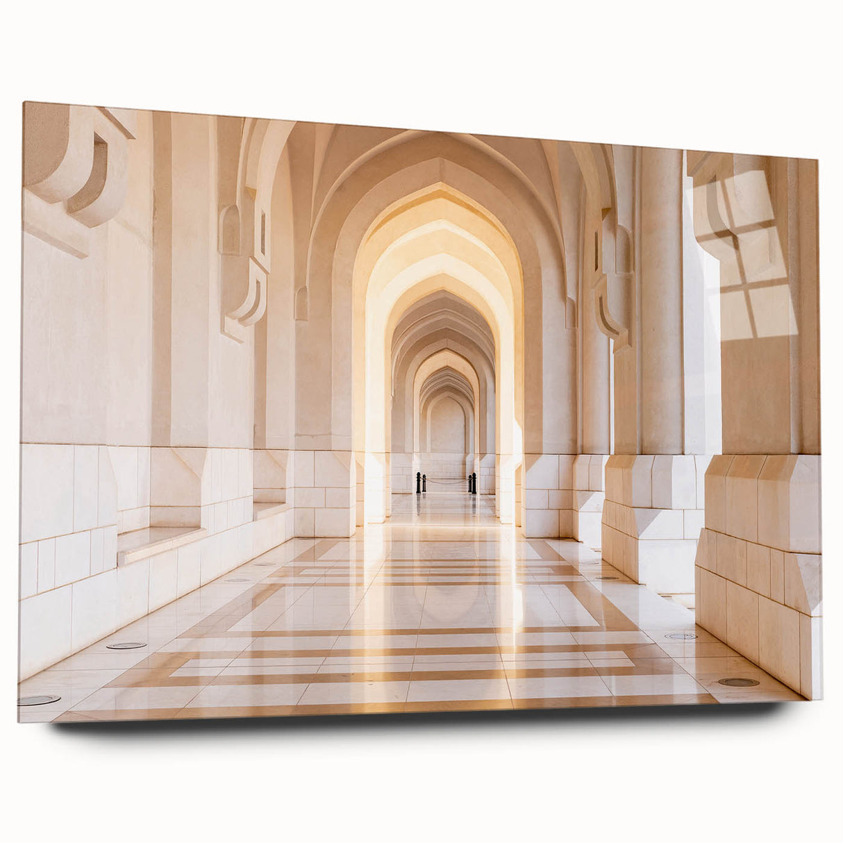 Acrylic print of an abstract Middle Eastern landscape in earthy tones, suitable for bedroom or dining room art.