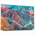Abstract scenery of South America in muted earth tones on acrylic glass, suitable for dining room or bedroom decor.