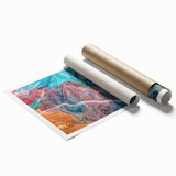 Extra large rolled print of a floral art scene depicting vibrant South American scenery, ideal for classy bathroom wall art.