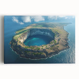 Black and white photograph of Galapagos scenery on stretched canvas, ideal for kitchen wall art.